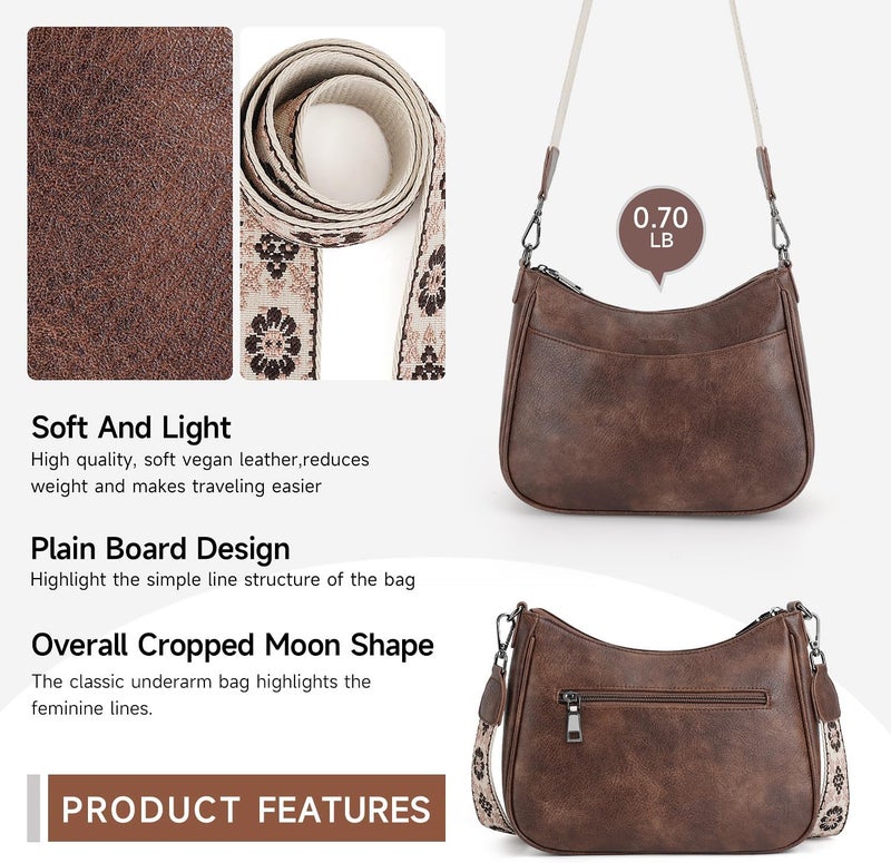 APHISON Trendy Leather Crossbody Purse with Adjustable Strap, Women's Shoulder Handbag - Image 5